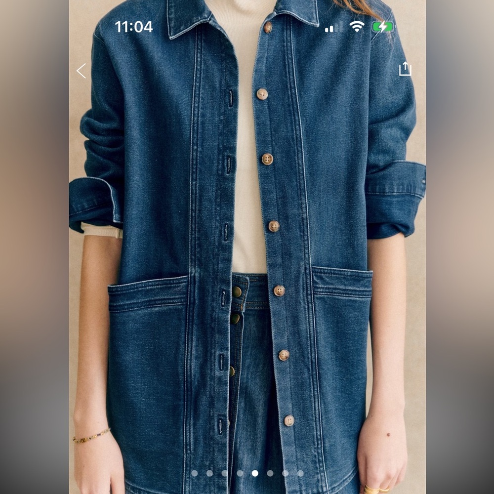 Sezane Blue Denim Jacket